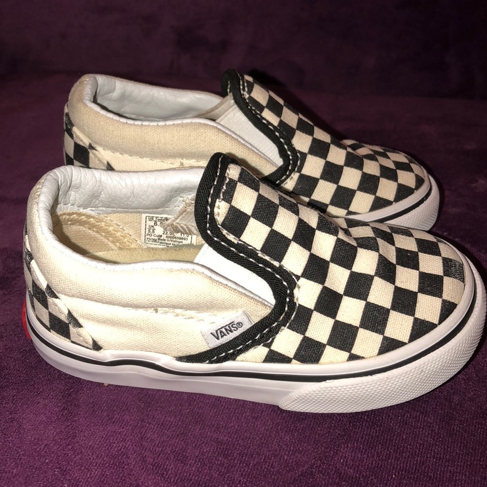 Black and white toddler Vans
